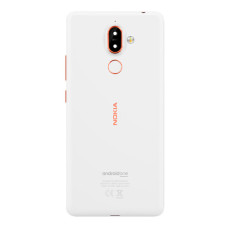 Задня кришка для Nokia 7 Plus (White) (Original) зі сканером відбитків пальців
