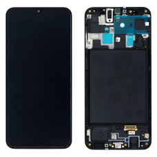Дисплей для Samsung A205 Galaxy A20 (2019) з тачскріном і рамкою (Black) (OLED)