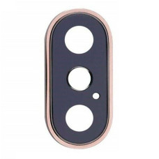 Скло камери для iPhone Xs Max в рамці (Gold) (Original)